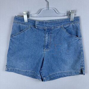 Gloria Vanderbilt Jean Shorts Womens Size 6 Stretch Medium Wash Low Rise Blue